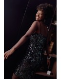 Impressive sequin dress with straps 6874 - Online store - Boutique